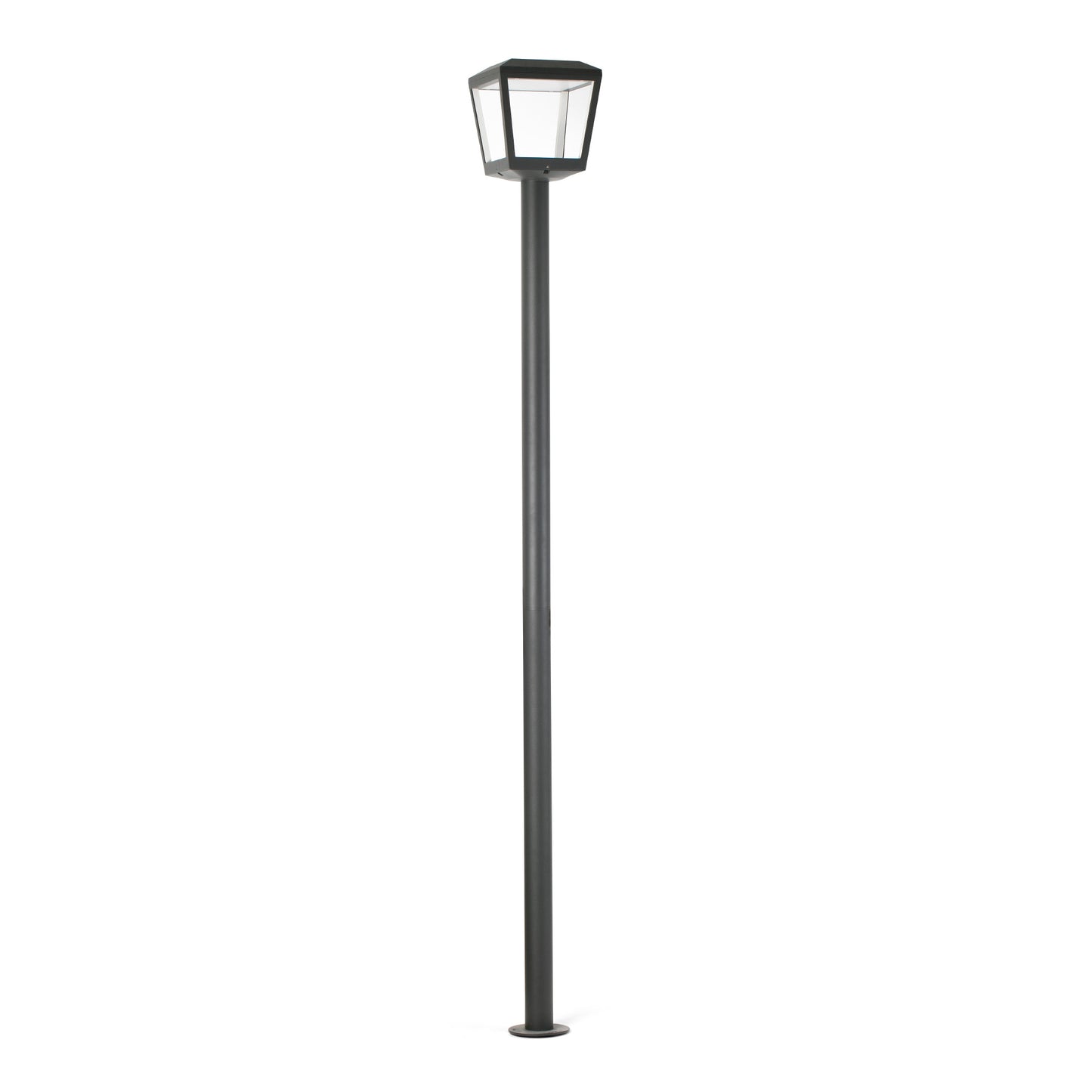 Farola LED exterior Plaza de 220 cm en gris oscuro de aluminio para jardín, terraza e iluminación urbana - modelo 75607