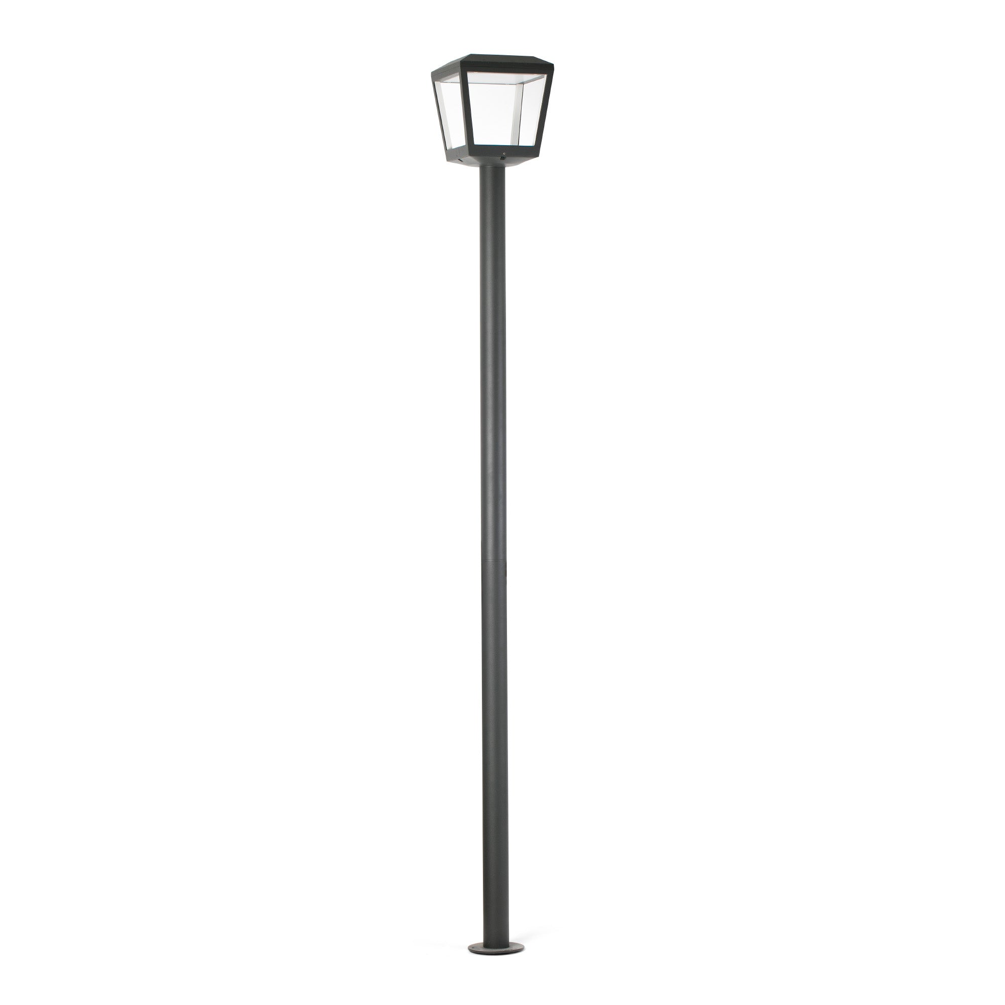 Farola LED exterior Plaza de 220 cm en gris oscuro de aluminio para jardín, terraza e iluminación urbana - modelo 75607