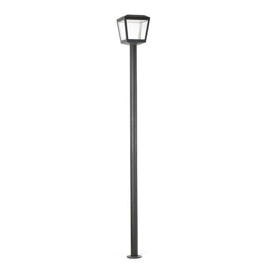 Farola LED exterior Plaza de 220 cm en gris oscuro de aluminio para jardín, terraza e iluminación urbana - modelo 75607