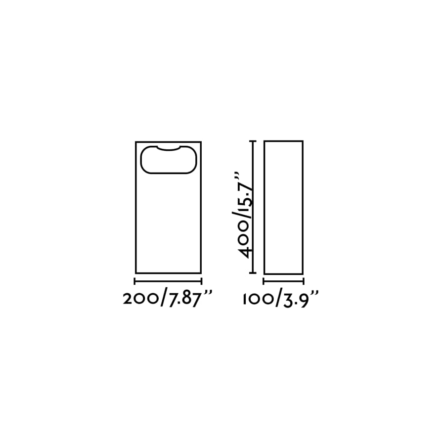 Dimensiones de la baliza exterior GLINT 400 Gris 3000K faro serie 75640, luminaria LED de cemento para jardín y terraza