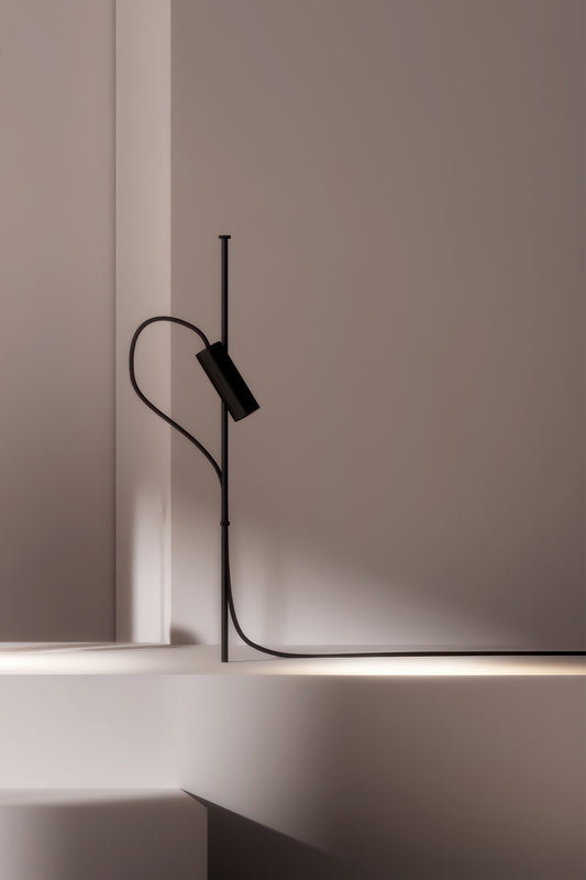 Estaca CLAP 1030 negra LED 3000K 38º faro en jardín exterior, luminaria escenográfica IP65 para iluminación de suelo 24V