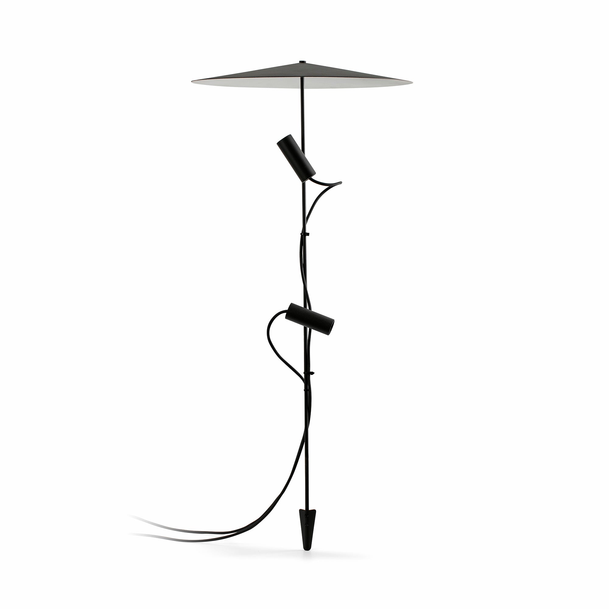 Estaca LED CLAP 1030 negra para jardín e iluminación exterior, 2x6W 3000K COB, luminaria superficie FARO 75709-233P 24V acento