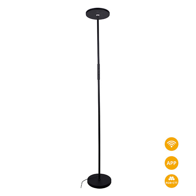 Lámpara de pie BELAIR fabricada en madera color negro