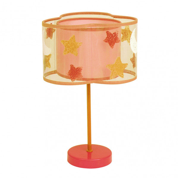 Sobremesa infantil Astros naranja de Abrila, lámpara ecológica segura para habitación de niños con diseño luminoso y decorativo, modelo 1xe14 AI2, referencia 039571004