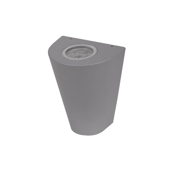 Aplique exterior GANGES gris zinc de Fabrilamp, iluminación moderna para jardín en metal con IP54.