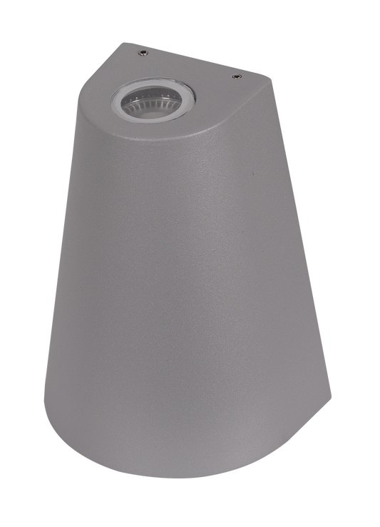 Aplique exterior GANGES gris zinc Fabrilamp, diseño moderno en metal para iluminación jardín, resistente IP54.