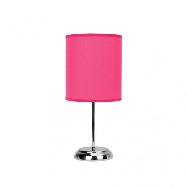 Lámpara de sobremesa Nicole en fucsia rosa de Abrila, diseño moderno con base de metal texturizado y pantalla textil para luz difusa, ideal para decoración interior doméstica, modelo 042971000.