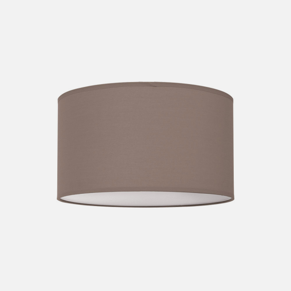 Plafón Nicole Marrón Topo 3xE27 de Fabrilamp para iluminación interior en metal y textil.