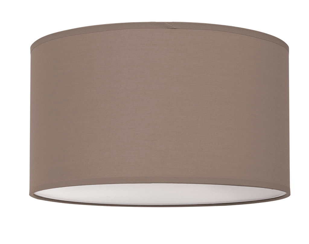 Plafón Nicole Marrón Topo 3xE27 de Fabrilamp, lámpara de techo con pantalla textil y estructura metal para iluminación interior doméstica.