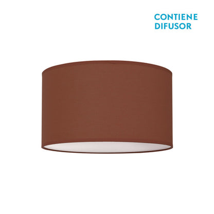 Plafón Nicole Chocolate de Fabrilamp, lámpara de techo interior con 3 casquillos E27, luz difusa en color marrón, materiales metal y textil.