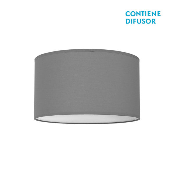 Plafón Nicole Gris 3xE27 de Fabrilamp, lámpara de iluminación interior en metal y textil, ideal para hogares domésticos.