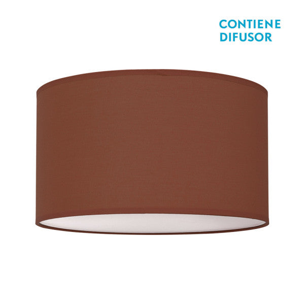 Plafón Nicole Chocolate 4xE27 de Fabrilamp - Lámpara de techo en metal y textil para iluminación de dormitorio y salón.