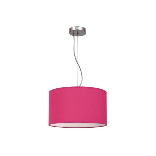Colgante Nicole fucsia rosa de 30 cm de Abrila, lámpara colgante moderna de metal y textil para decoración interior doméstica, estilo contemporáneo en tono rosa vibrante, modelo 042993000