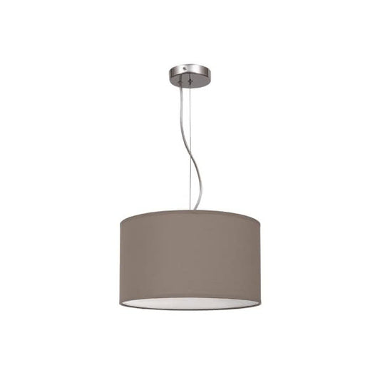 Colgante Nicole Marrón Topo 1xE27 de Abrila, lámpara colgante moderna para interior con casquillo E27, diseño en metal y textil color topo, ideal para decoración doméstica contemporánea, referencia 042993002.
