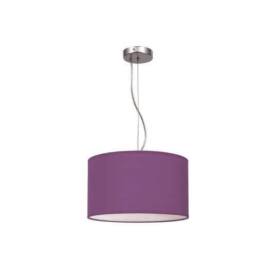 Colgante Nicole Violeta de 30 cm con bombilla E27, lámpara de techo moderna en lila y metal textil de Abrila para decoración interior doméstica, estilo contemporáneo AI2 (042993019)