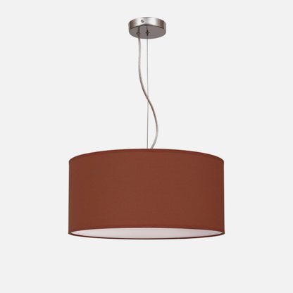 Colgante Nicole Chocolate 3xE27 de Abrila (042995005), lámpara colgante moderna en marrón chocolate con estructura de metal y textil para iluminación doméstica y decoración interior con luz difusa.