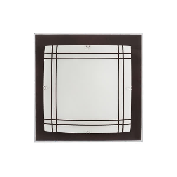 Plafón Amet Wengué de Fabrilamp, iluminación interior moderna con dos portalámparas E27. Ideal para cocina o porche.