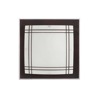 Plafón Amet Wengué de Fabrilamp, iluminación interior moderna con dos portalámparas E27. Ideal para cocina o porche.