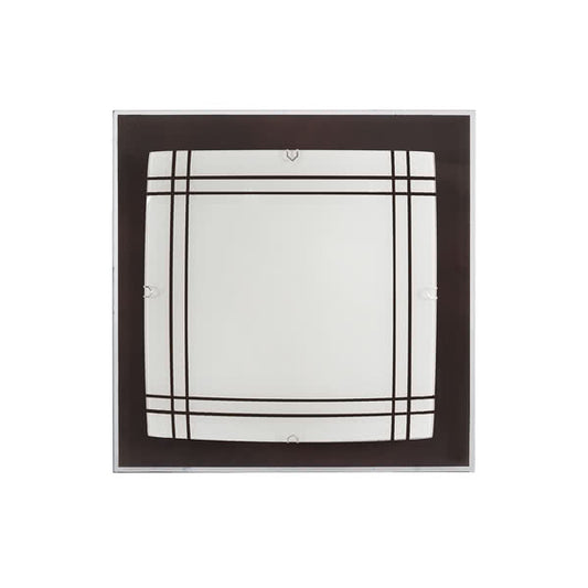 Plafón Amet Wengué de Fabrilamp, iluminación interior moderna con dos portalámparas E27. Ideal para cocina o porche.