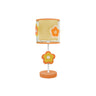 Lámpara sobremesa infantil Abrila con diseño floral naranja, flor central en forma de tulipán, ideal para decoración de habitación de niños, modelo 1xe14 con certificado CE y materiales reciclados, código 044171004