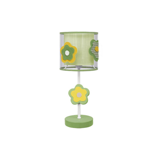Lámpara sobremesa infantil de flor verde Abrila modelo 044171006, diseño ecológico con certificación CE, dimensiones 35x14 cm, ideal para decoración infantil segura y luminosa.