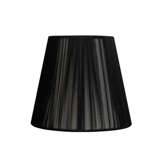 Pantalla cónica de hilo negra Indira E27 de Fabrilamp, modelo 048114509, iluminación para dormitorio y salón.