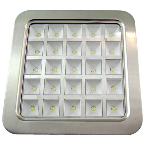 Downlight LED cuadrado 16W níquel Fabrilamp 049281603. Iluminación empotrada doméstica, luz blanca fría.