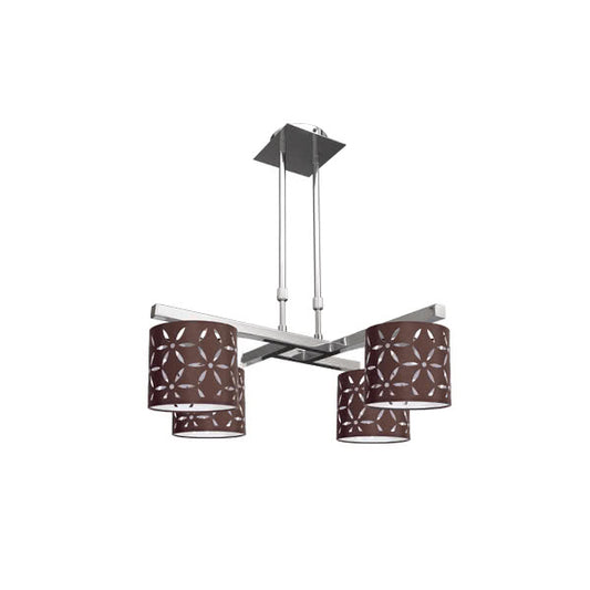 Lámpara clásica Ipanema 4xE14 en color marrón de Abrila, diseño elegante para iluminación interior en estilo clásico, compatible con LED, ideal para decoración del hogar.