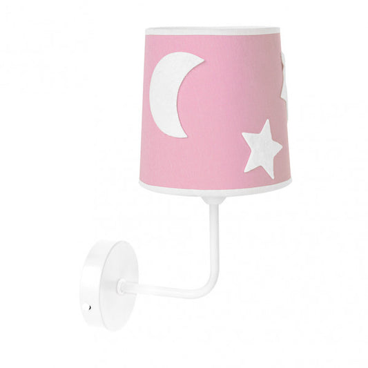 Aplique de pared infantil Firmamento Rosa 30x14 cm de Abrila, lámpara decorativa reciclable con diseño estrellado en color rosa para habitaciones de niños, iluminación suave y segura modelo 054361000.