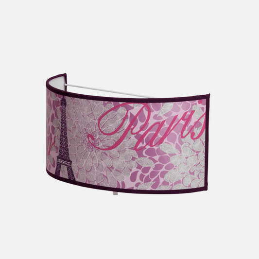 Aplique de pared Eiffel Lila moderno de Abrila, modelo 055361019 con 1 bombilla E27 y medidas 18x30 cm, diseño contemporáneo en color lila para iluminación elegante del hogar.