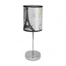 Lámpara sobremesa Eiffel en plata de Abrila, diseño parisino moderno con inspiración en la Torre Eiffel, 1 bombilla E14, dimensiones 43x16 cm, iluminación decorativa reciclable y certificada CE