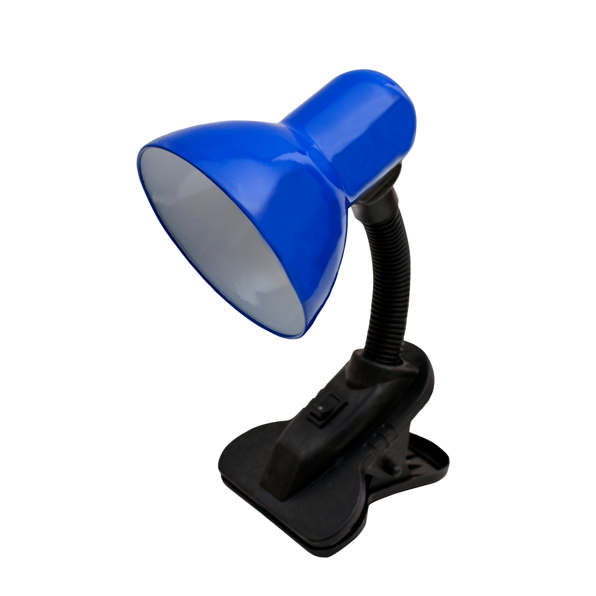 ```
Flexo Dedalo Azul E27 con pinza de metal para escritorio, ideal para iluminación doméstica. Producto Fabrilamp (060371008).
```