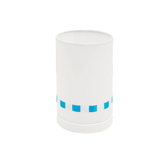 Sobremesa infantil Lacito azul de Abrila, lámpara de mesa decorativa para habitación de niños con diseño de lazo, bombilla E27, certificado CE y materiales reciclados, modelo 064171008.