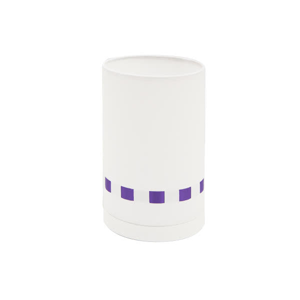 Lámpara de sobremesa infantil Lacito en diseño berenjena de Abrila, con base 1xE27, ideal para decoración de habitación de niños, iluminación hogareña segura y certificada CE, material reciclable para un toque juguetón y ecológico.