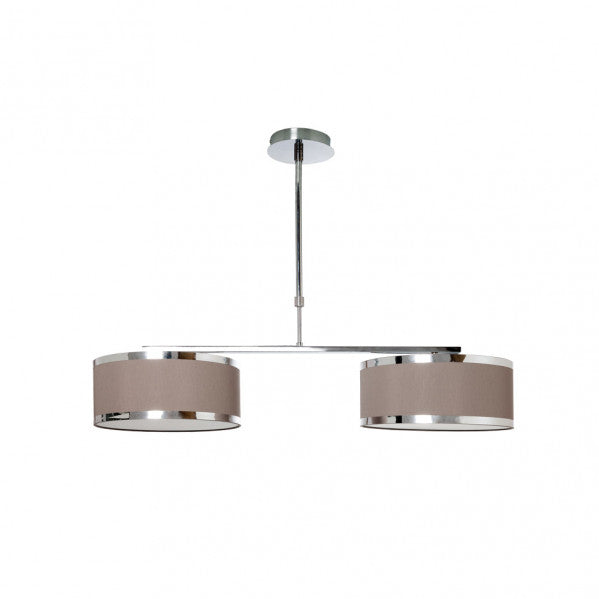 Lámpara clásica Lanzarote Topo 2xE27 en color beige de Abrila, diseño tradicional ecológico para decoración del hogar con iluminación clásica (modelo 068452015)