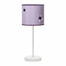 Lámpara sobremesa Boton Lila de Abrila con portalámparas E14, diseño infantil en color lila para decoración de habitación de niños, luz decorativa textil para interiores acogedores.