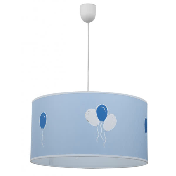 Colgante infantil Globitos en color celeste con 1 casquillo E27, ideal para decoración de habitación de niños y nursery de Abrila, lámpara de techo estilo globitos para AI2, modelo 073493548.