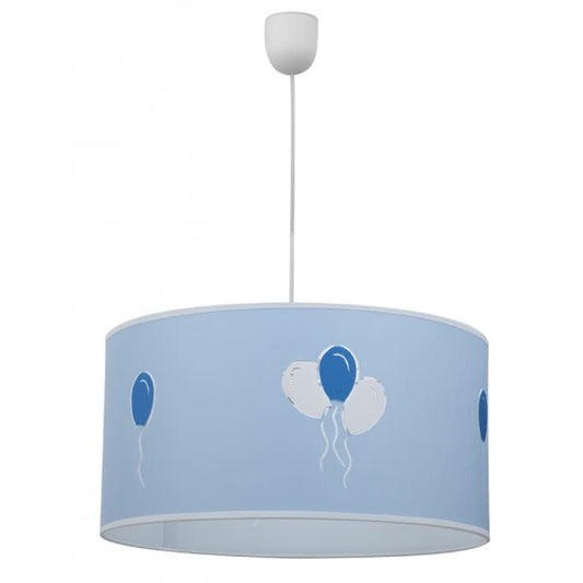Colgante infantil Globitos en color celeste con 1 casquillo E27, ideal para decoración de habitación de niños y nursery de Abrila, lámpara de techo estilo globitos para AI2, modelo 073493548.