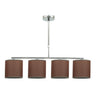 Lámpara Senderos Caldera 4xE14 de Abrila, diseño clásico en metal y textil para iluminación difusa en interiores, ideal para decoración hogareña con estilo senderos, modelo 074554030.