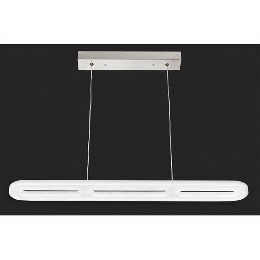 Lámpara colgante LED Coliseo 24W 4000K de Abrila en acabado cromo y blanco natural, diseño moderno para iluminación interior, regulable en altura, modelo 074892420