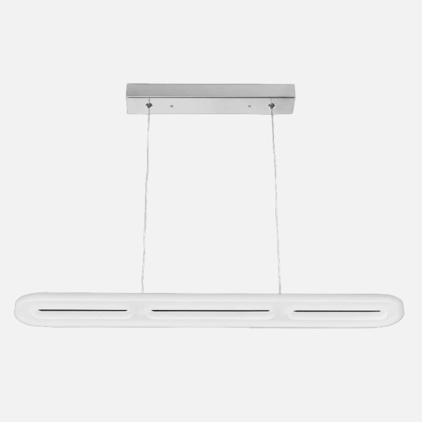 Lámpara colgante LED Coliseo 24W 4000K de Abrila en blanco natural y cromo, diseño moderno para iluminación interior y decoración con regulación de altura, modelo 074892420.
