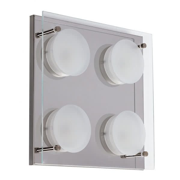 Plafón LED cromado Antioquia, 1600 lm y 4000K, iluminación moderna para dormitorio y salón | Fabrilamp, código 075384020