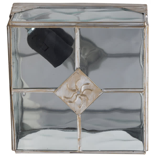 Plafón Estepa Oro - Fabrilamp, 1xE27, iluminación interior, estilo rústico, metal con cristal dorado (código 075582029)