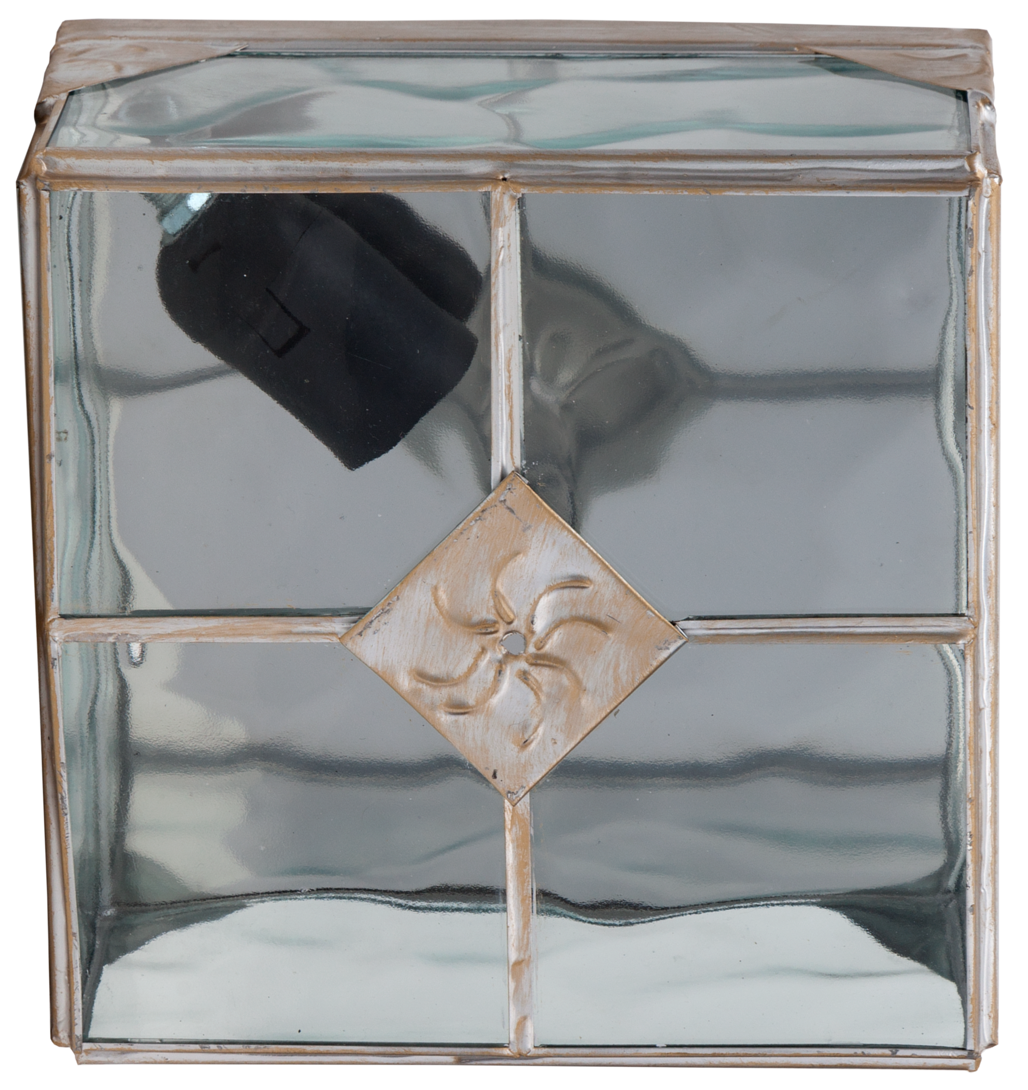 Plafón Estepa Oro 1xE27 de Fabrilamp — iluminación interior rústica en metal y cristal dorado, modelo 075582029 para uso doméstico