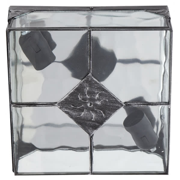 Plafón rústico ESTEPA plata de metal para iluminación interior, Fabrilamp, 2xE27