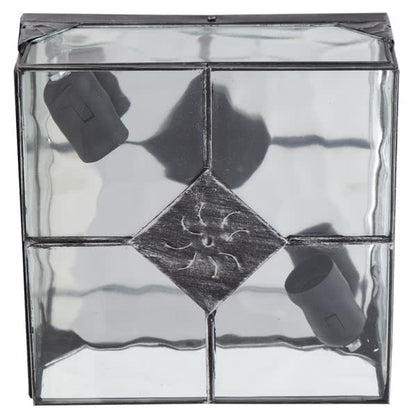 Plafón rústico ESTEPA plata de metal para iluminación interior, Fabrilamp, 2xE27