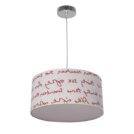 Colgante infantil Letters de Abrila en blanco y rojo con 2 casquillos E27 (076093501), lámpara colgante para decoración doméstica interior con luz difusa ideal para habitaciones de niños