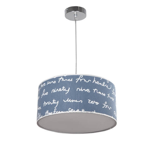 Colgante Letters Azul/Blanco 2xE27 de Abrila, lámpara colgante infantil con diseño letters para decoración interior doméstica, luz difusa en tonos azul y blanco, compatible con bombillas E27, ideal para habitaciones de niños.