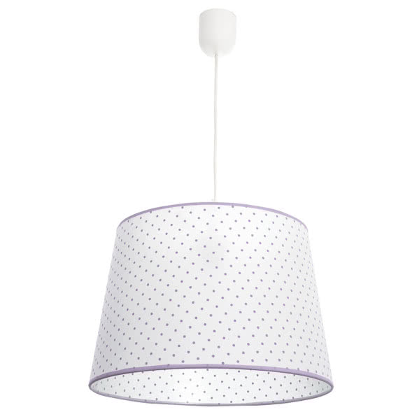 Colgante infantil Okapi en color lila con bombilla E27 regulable de 36 cm de diámetro, lámpara colgante ecológica certificada CE para decoración de habitación de niños, marca Abrila, diseño animal okapi AI2.