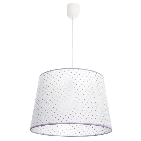 Colgante infantil Okapi en color lila con bombilla E27 regulable de 36 cm de diámetro, lámpara colgante ecológica certificada CE para decoración de habitación de niños, marca Abrila, diseño animal okapi AI2.